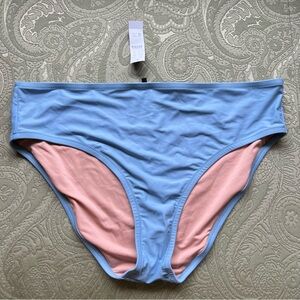 NWT J. Crew Full Coverage Bikini Bottom Size XL Blue Mist